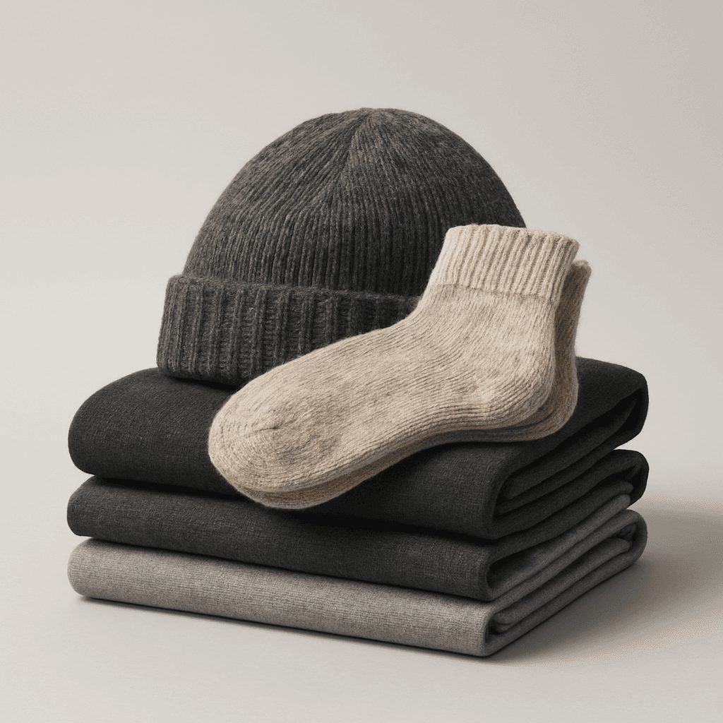 Warm clothes, socks & cap